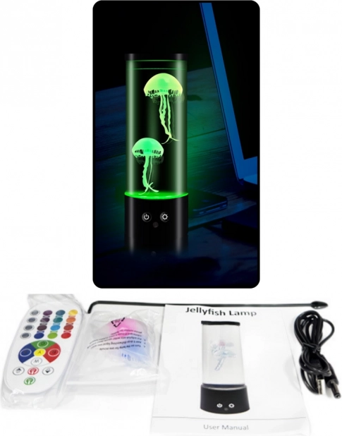 Decoratieve LED lampje met kwallen op batterijen en USB-kabel