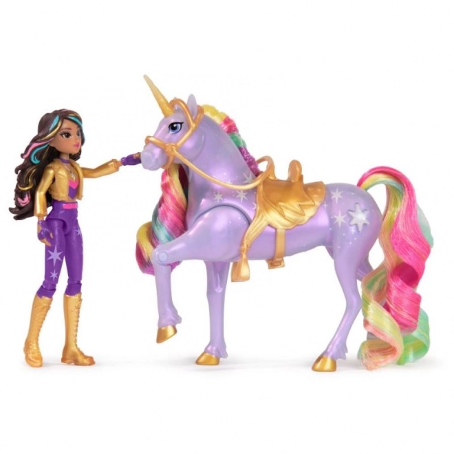 Lichtgevende eenhoorn en figuur Sophia & Wildstar