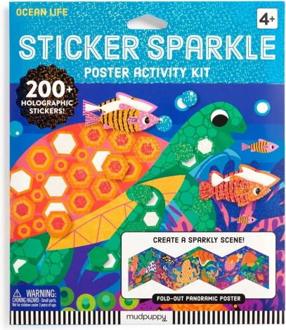 Mudpuppy glinsterende stickers met het thema leven in de oceaan