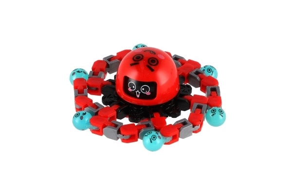Gyroscoop spinner mechanisch plastic 7cm lichtgevend in het donker 3 kleuren op kaart 12st in doos