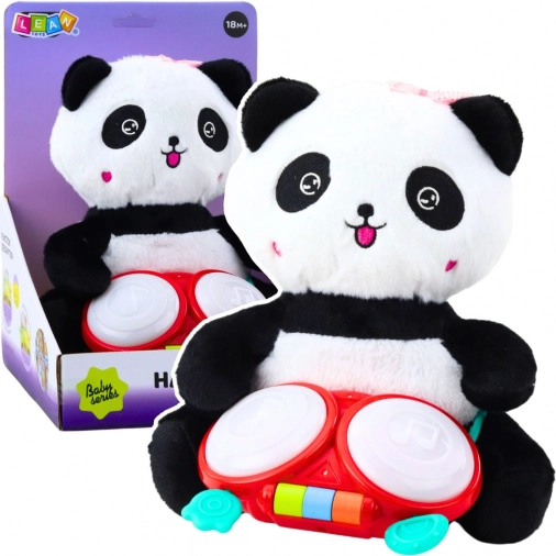 Pluchen Panda met Trommel en Licht effecten