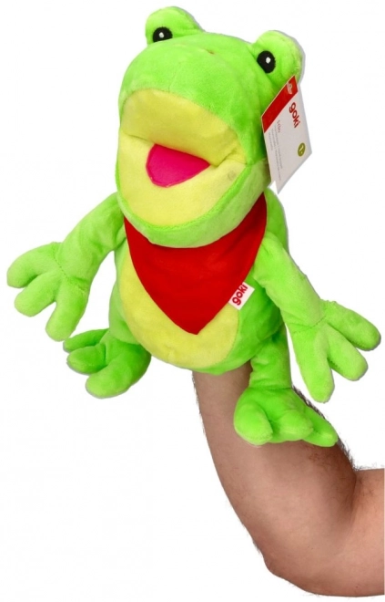 Pluche handpop Kikvors