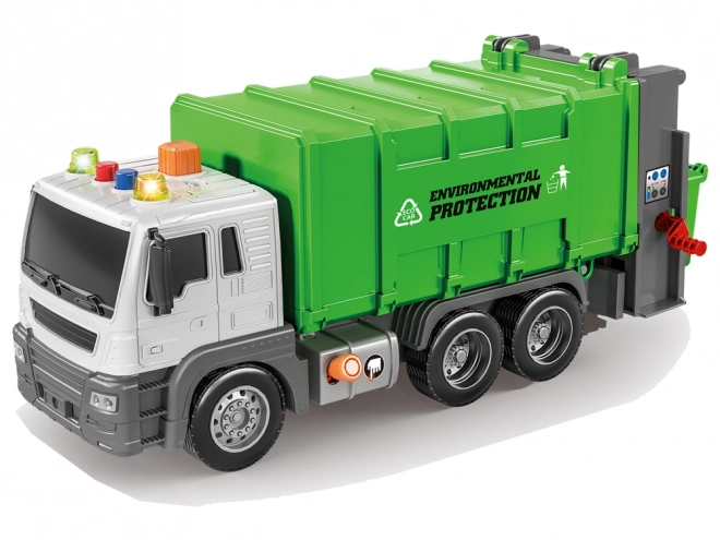 Vuilniswagen, wrijvingsaandrijving Geluidseffecten groen 1:16 Scheiding