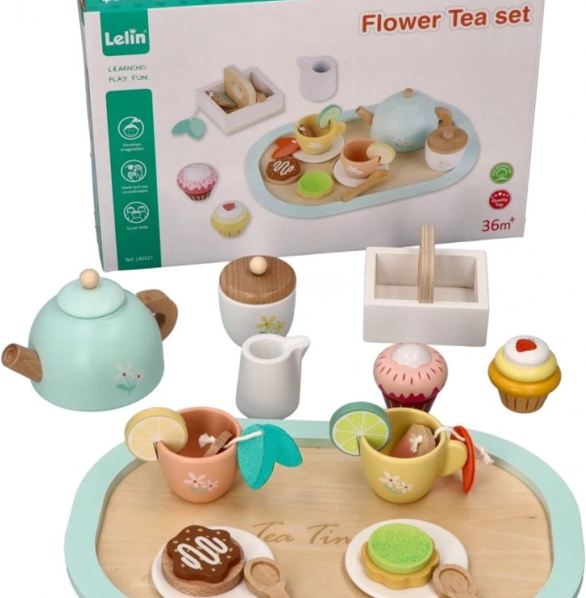 Pastelkleurige theeset Lelin