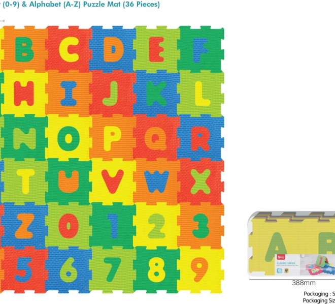 Schuimvloer-puzzel 36 stuks met cijfers en letters van EVA voor kinderen 10m+