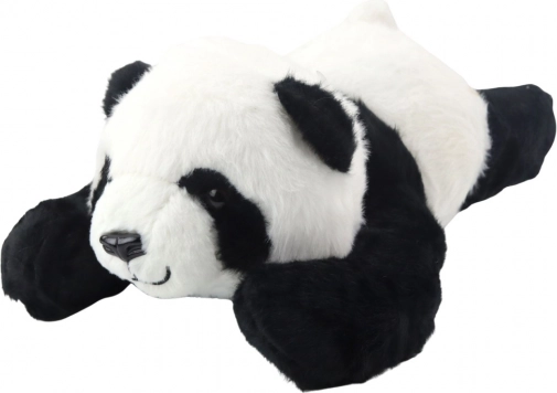 Pluchen liggende panda 30 cm zwart-wit