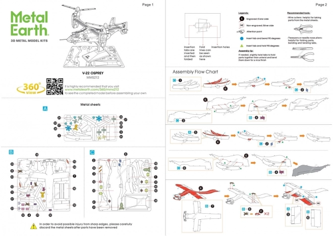 Metal Earth 3D-puzzel V-22 Osprey