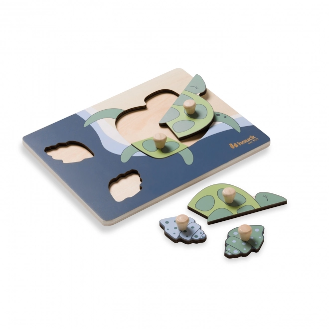Houten puzzel - schildpad
