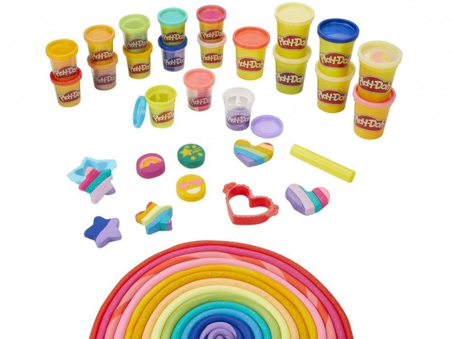 Play-Doh set glinsterende klei van Hasbro met 21 kleuren en vormpjes