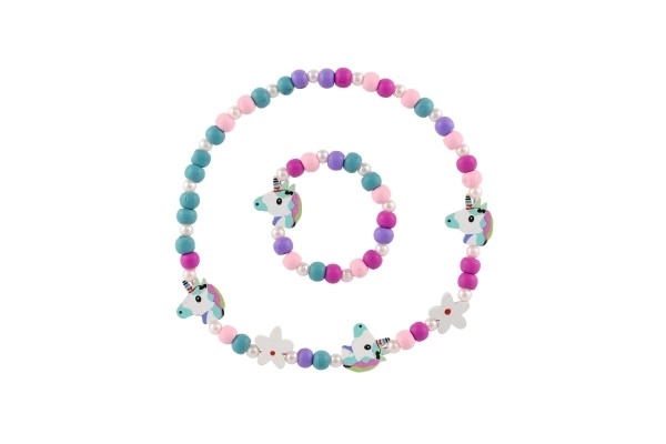 Halsketting en armband met eenhoornkralen