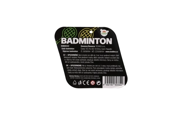 Kinder badmintonset metaal/plastic met twee rackets en shuttle