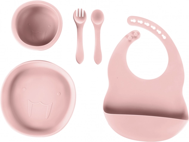 Siliconen kinderserviesset, Old Pink