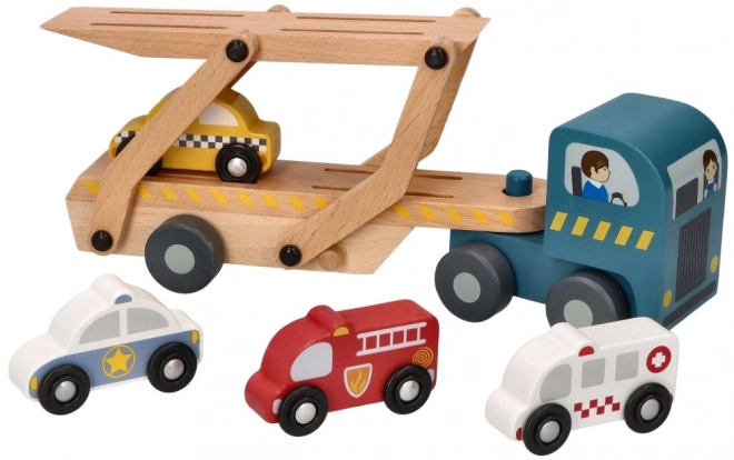 Caravan met reddingsvoertuigen