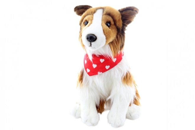 Pluche Langharige collie met sjaal 26 cm ECO-VRIENDELIJK