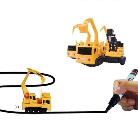 Inductief voertuig graafmachine MAGIC INDUCTIVE CAR + marker