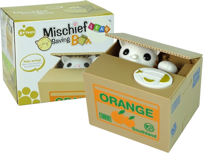 Gelddoos Kat leert sparen Oranje
