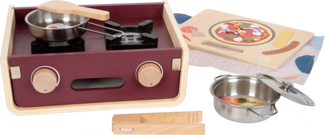 houten campingfornuis SMALL FOOT – draagbare kinderkitchen 5-in-1