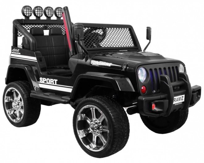 Elektrische kinderauto Raptor Drifter zwart met afstandsbediening en 4x4 aandrijving