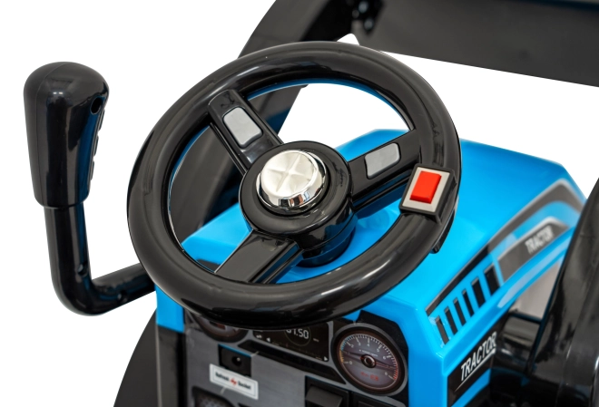 Kinder elektrische tractor met schuifblad – Blauw