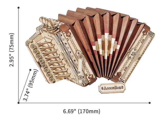 Accordeon - 3D houten bouwpakket