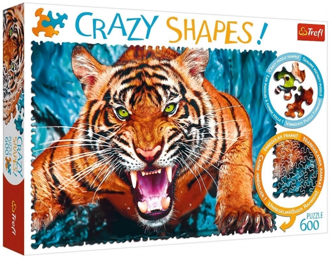 TREFL Crazy Shapes puzzel Tijgeraanval 600 stukjes