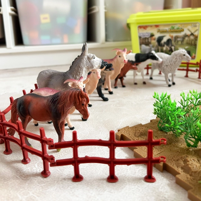 Set boerderijdieren met koffer 57 stuks
