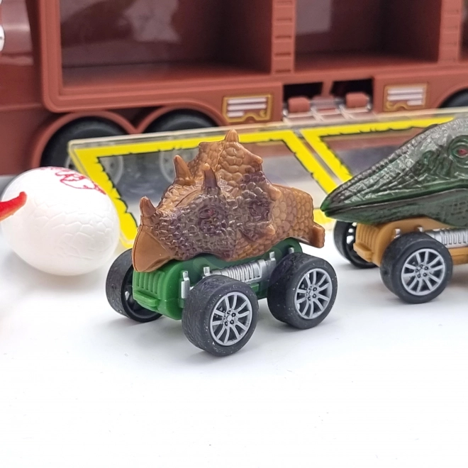 Dinosaurus vrachtwagen met lanceerinrichting en autootjes