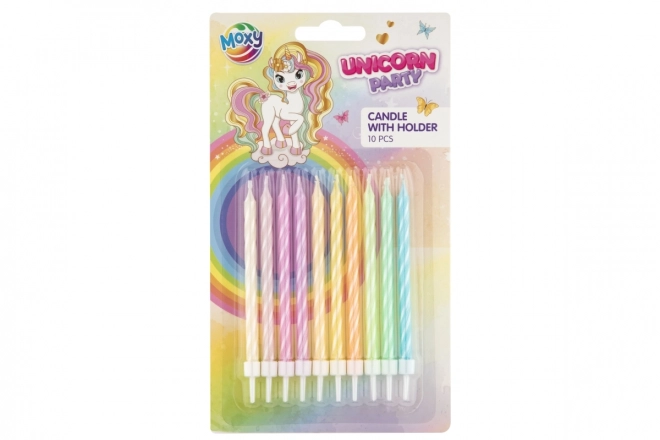 Taartkaarsen unicorn 10 stuks
