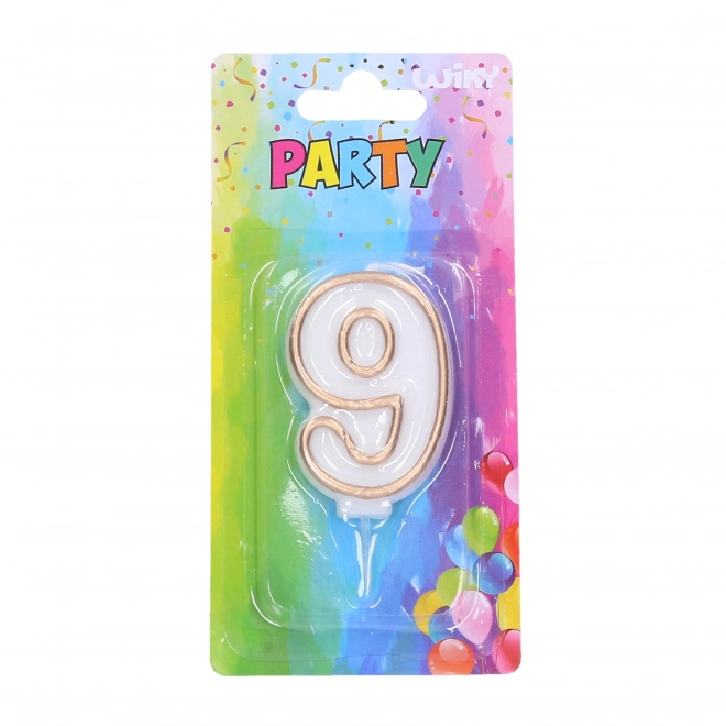 Feestkaars 9 - goud