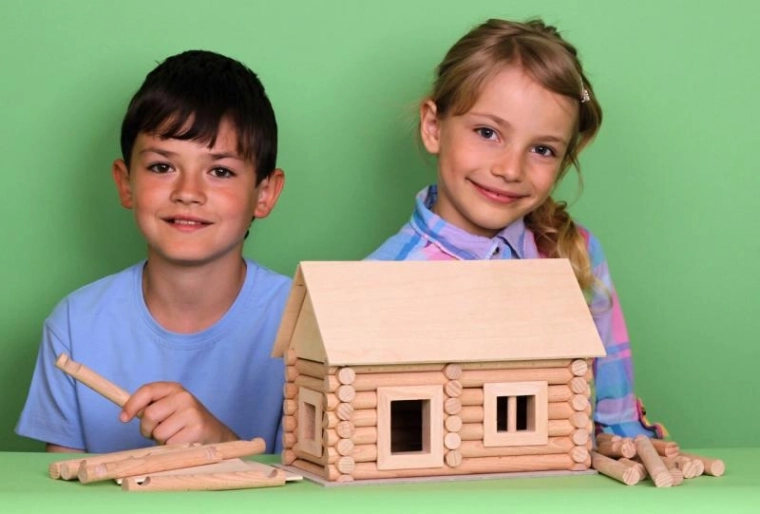 Vario koffertje - Houten bouwset 72 stukken