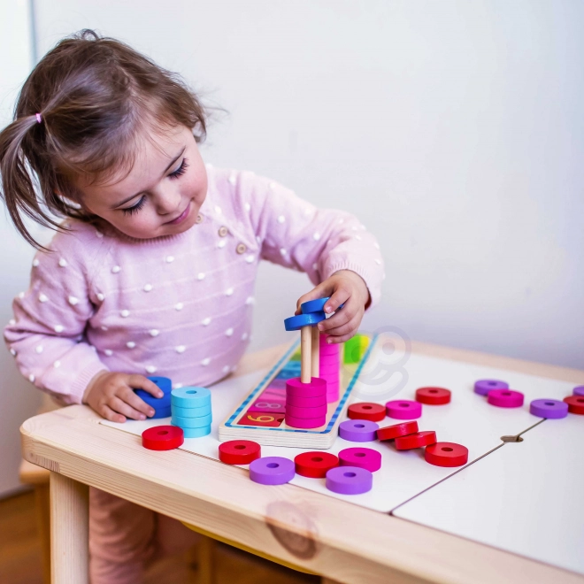 Woopie Green Montessori houten tel- en kleurpuzzel, 56 stuks