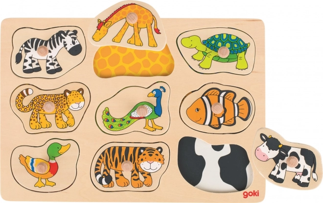 Goki houten inlegpuzzel dieren
