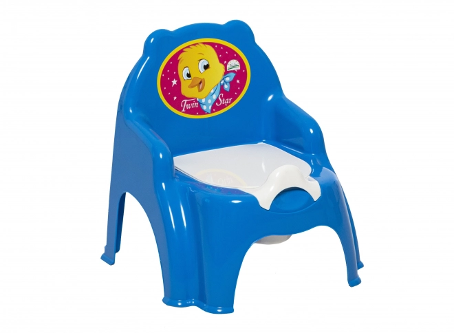 Blauwe kinderstoel