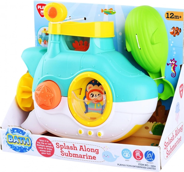 Plastic badkuiponderzeeër met zuignappen en schep 23 cm