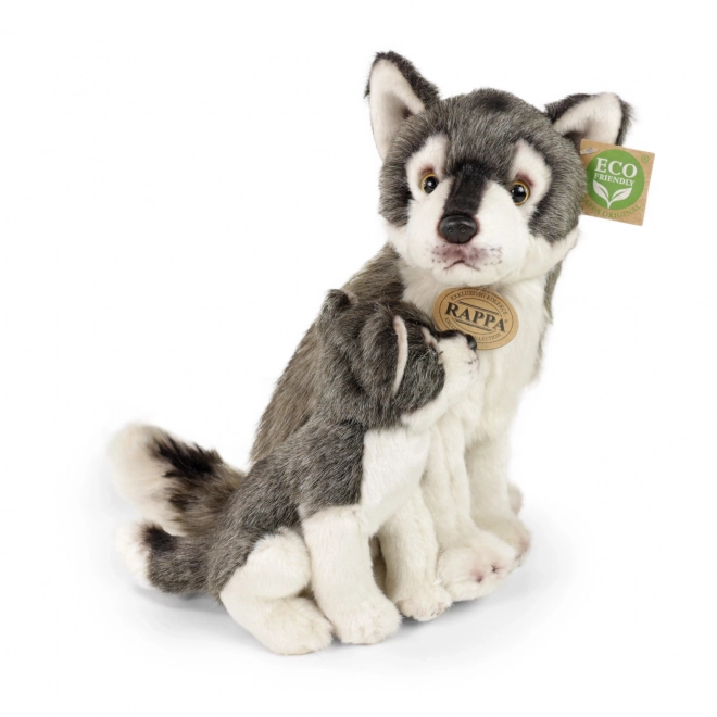 Rappa Pluche wolf met pup 27cm ECO-VRIENDELIJK
