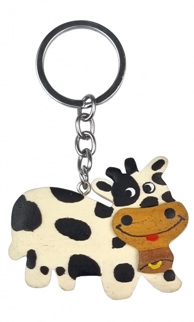 Grote Houten Sleutelhanger Koe