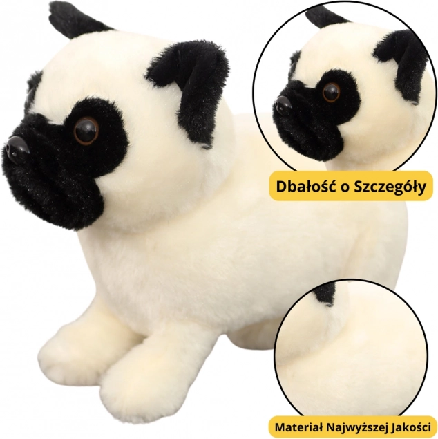 Pluche mops wit 19 cm