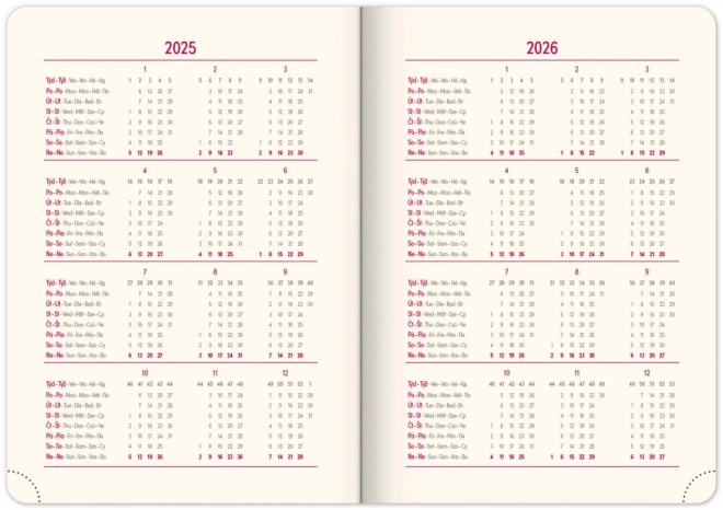 NOTIQUE Wekelijkse agenda Twill 2025, blauw-zilver, 15 x 21 cm