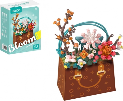 Bouwset mini KOCO bloem in handtas, 267 stukjes