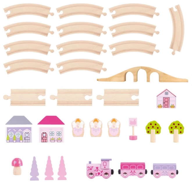 Bigjigs Rail Houten Treinbaan Acht voor Prinsessen 35 Delen