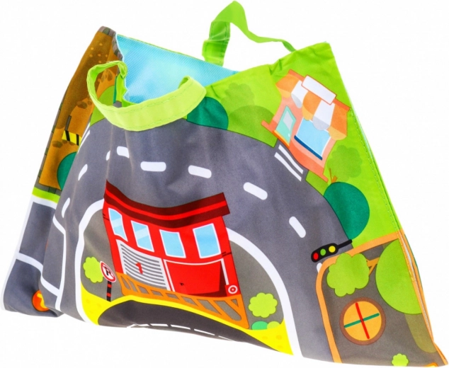 Speelmat die verandert in een tas