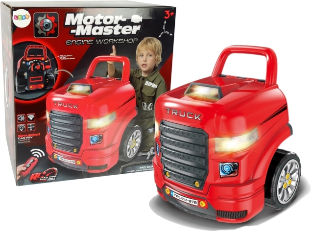 Mechanische bouwset voor kinderen met vrachtwagen en gereedschap