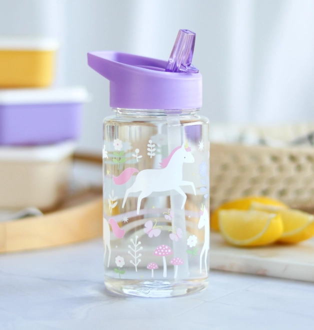 A Little Lovely Company Drinkfles – Eenhoorns en regenbogen