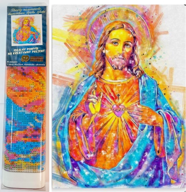 NORIMPEX Diamant schilderen Stralende Jezus 30x40cm