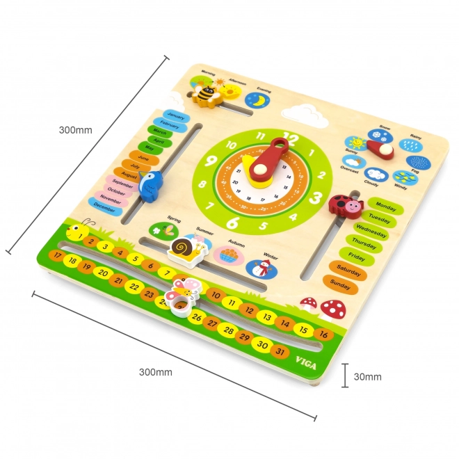VIGA educatieve houten kalender voor kinderen