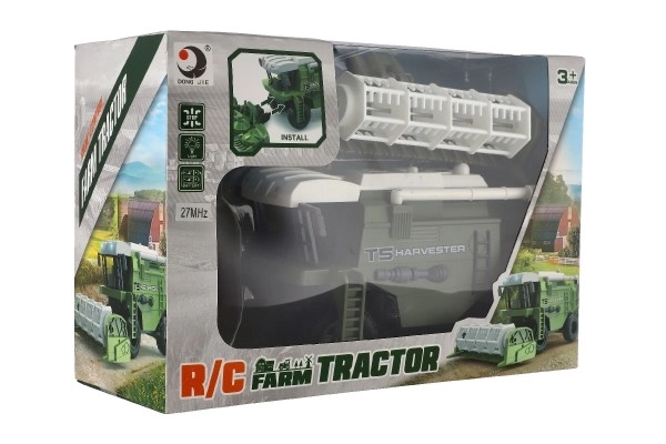 Combine/maaier RC plastic 22cm 27MHz op batterijen met licht 2 soorten in doos 30x21x12cm