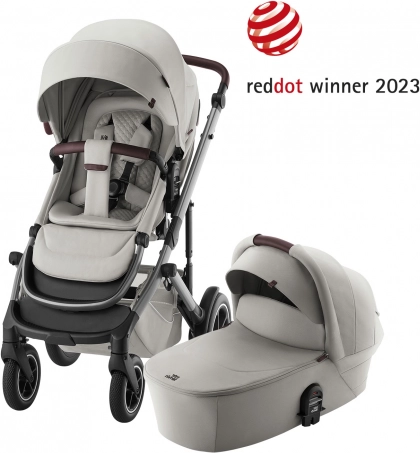 Kinderwagen Britax Römer Smile 5Z met luxe reiswieg in de kleur Linen Grey