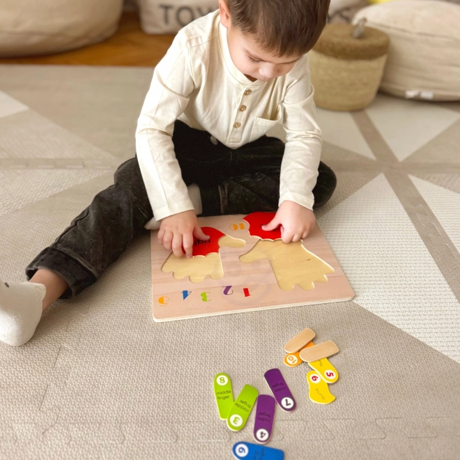 Educatieve houten puzzel handen en voeten