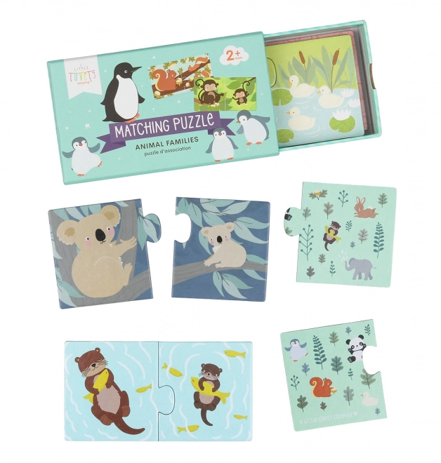 A Little Lovely Company Toewijzing puzzel – Zvířecí rodinky