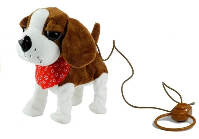 Interactieve pluchen hond met riem en zang